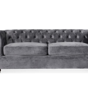 WINDSOR Chesterfield Bäddsoffa Velvet Grå