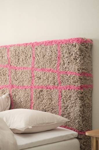 WINK sänggavel 160 cm Rosa/grå