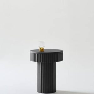 WINTON sidobord ø 36 cm Svart