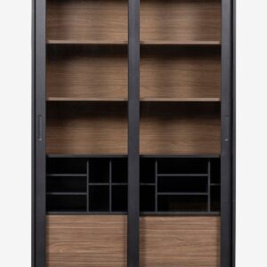 WOOOD – Vitrinskåp James, H200xB125xD47 – Svart – Skåp – Från Homeroom