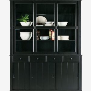 WOOOD – Vitrinskåp Lagos, H214xB166xD48 – Svart – Skåp – Från Homeroom