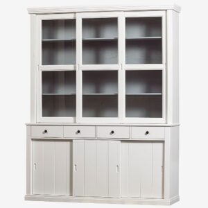 WOOOD – Vitrinskåp Lagos, H214xB166xD48 – Vit – Skåp – Från Homeroom