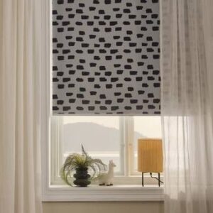 WYANDRA rullgardin – höjd 165 cm Vit/svart