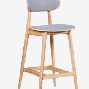 Wood Furniture – Barstol Lula Soft , ek, 66 cm, ljusgrå – Brun – Barstolar & pallar – Från Homeroom