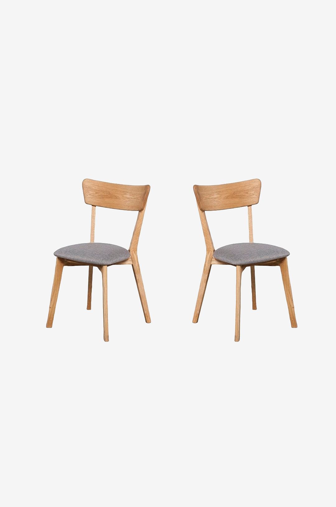 Wood Furniture – Matstol set om två Diana Soft, ljusgrå – Brun – Stolar – Från Homeroom
