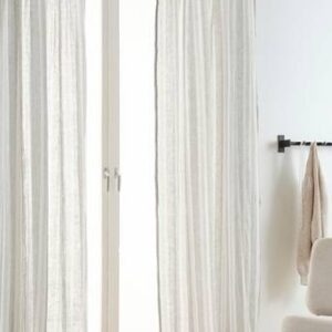 YLVA multifunktionsgardin 2-pack Grå/naturvit