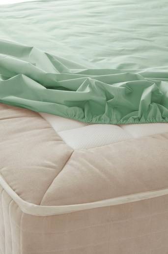 ZACK PERCALE dra-på-lakan, hög madrass – ekologisk Grön