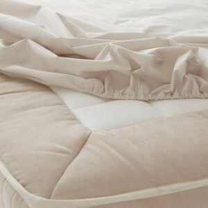ZACK PERCALE dra-på-lakan, hög madrass – ekologisk Ljusbeige