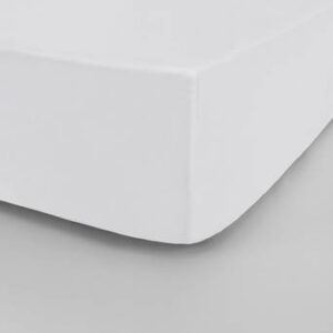 ZACK PERCALE dra-på-lakan, hög madrass – ekologisk Vit