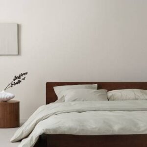 ZACK PERCALE påslakanset dubbelsäng – ekologisk Ljusbeige