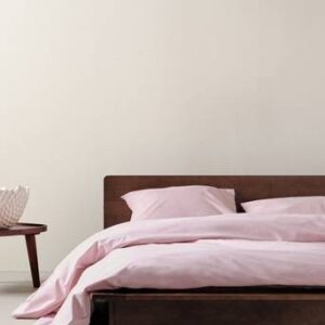 ZACK PERCALE påslakanset dubbelsäng – ekologisk Puderrosa