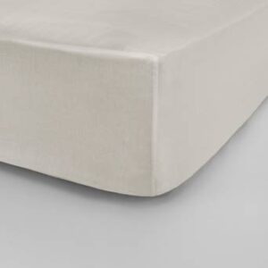 ZACK SATIN dra-på-lakan, hög madrass – ekologisk Beige