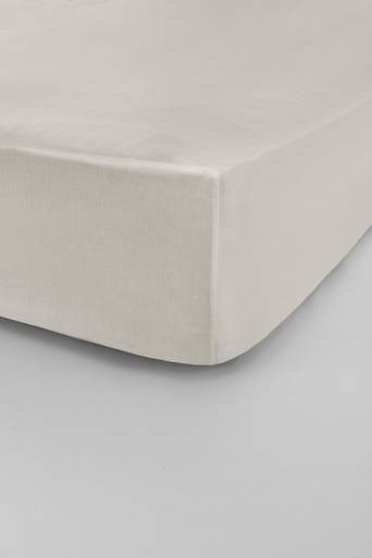 ZACK SATIN dra-på-lakan, hög madrass – ekologisk Beige