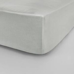 ZACK SATIN dra-på-lakan, hög madrass – ekologisk Grå