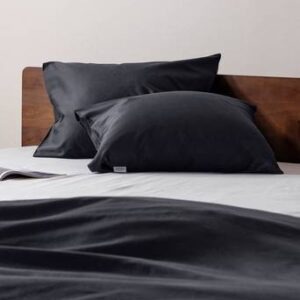 ZACK SATIN örngott 60×50 cm 2-pack – ekologisk Svart