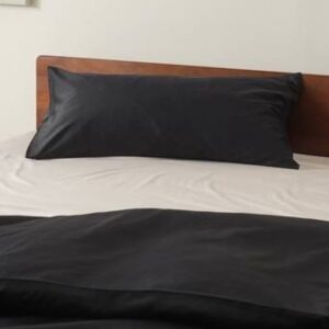 ZACK SATIN örngott 90×50 cm – ekologisk Svart