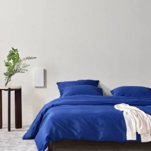 ZACK SATIN påslakanset dubbelsäng – ekologisk Blå