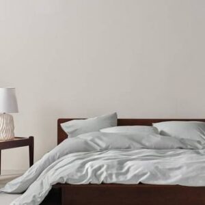 ZACK SATIN påslakanset enkelsäng – ekologisk Grå