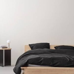 ZACK påslakanset dubbelsäng – ekologisk Gråsvart