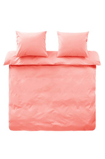 ZACK påslakanset dubbelsäng – ekologisk Korallrosa