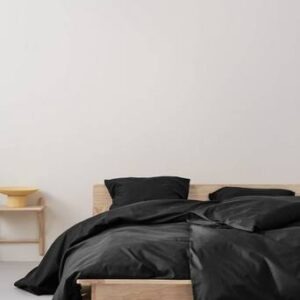 ZACK påslakanset enkelsäng – ekologisk Gråsvart