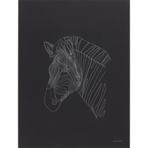 ZEBRA PORTRAIT poster 30×40 cm Mörkgrå