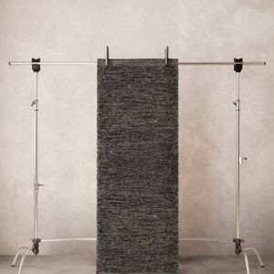 ZIGGY gångmatta i ull 80×200 cm Svart/Mörkgrå