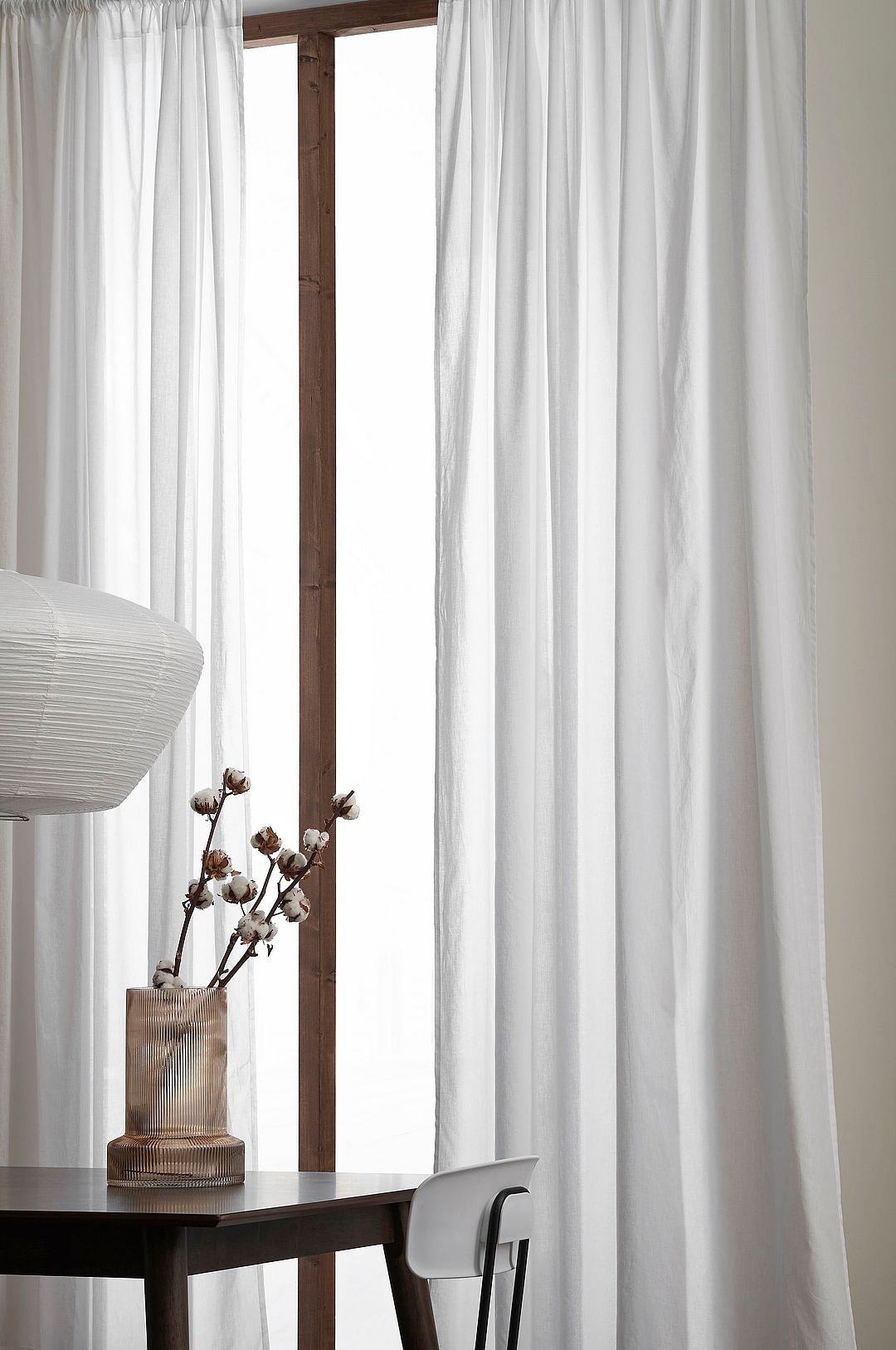 &Home – Kanallängd i bomullsvoile 2-pack – Vit – Kanallängder – Från Homeroom