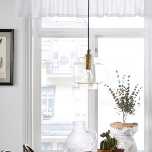 &Home – Kappa bomullsvoile – Vit – Gardinkappor – Från Homeroom