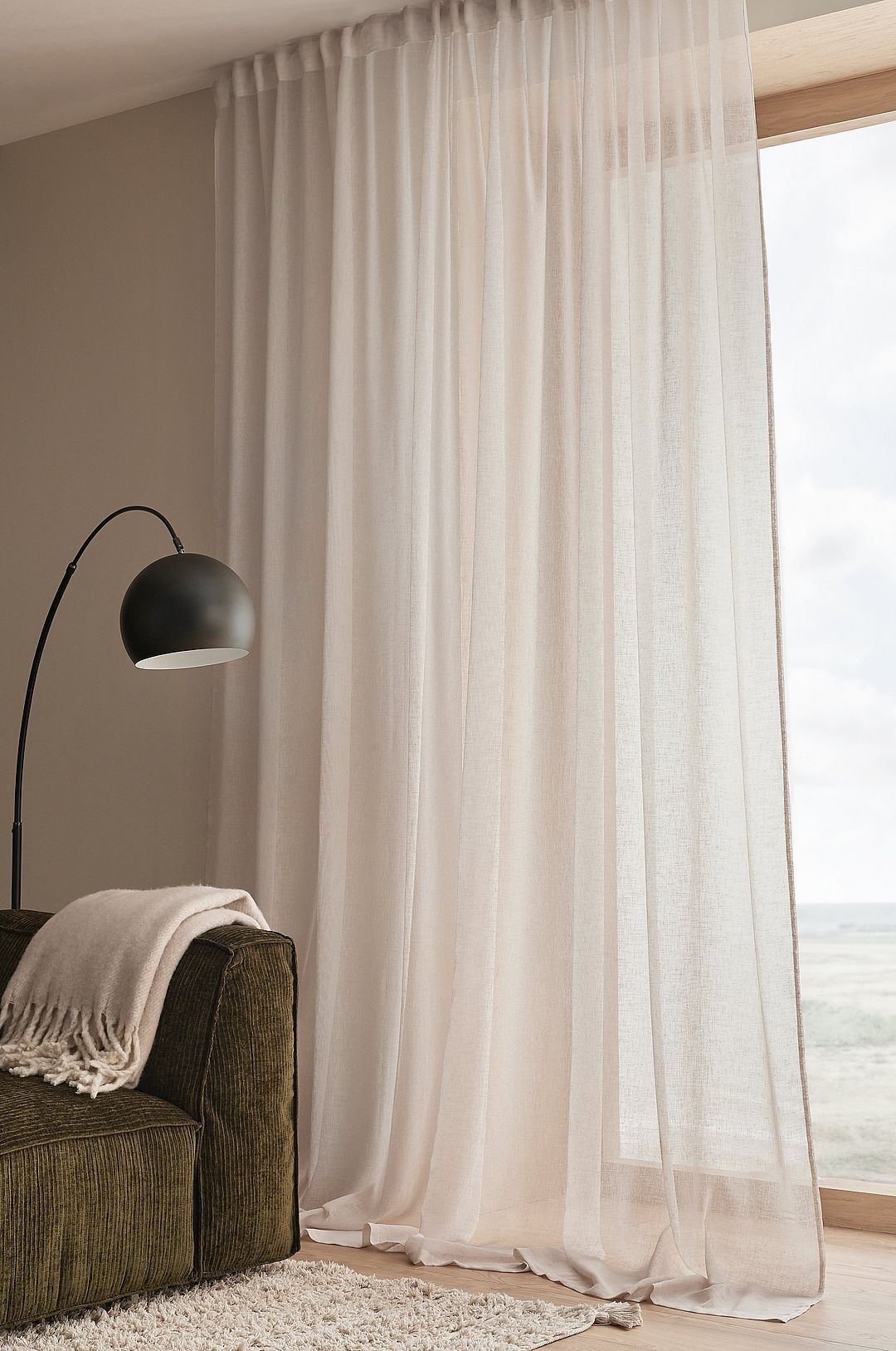 &Home – Multibandslängd Mila Wide 1 st – Beige – Veckbandslängder – Från Homeroom