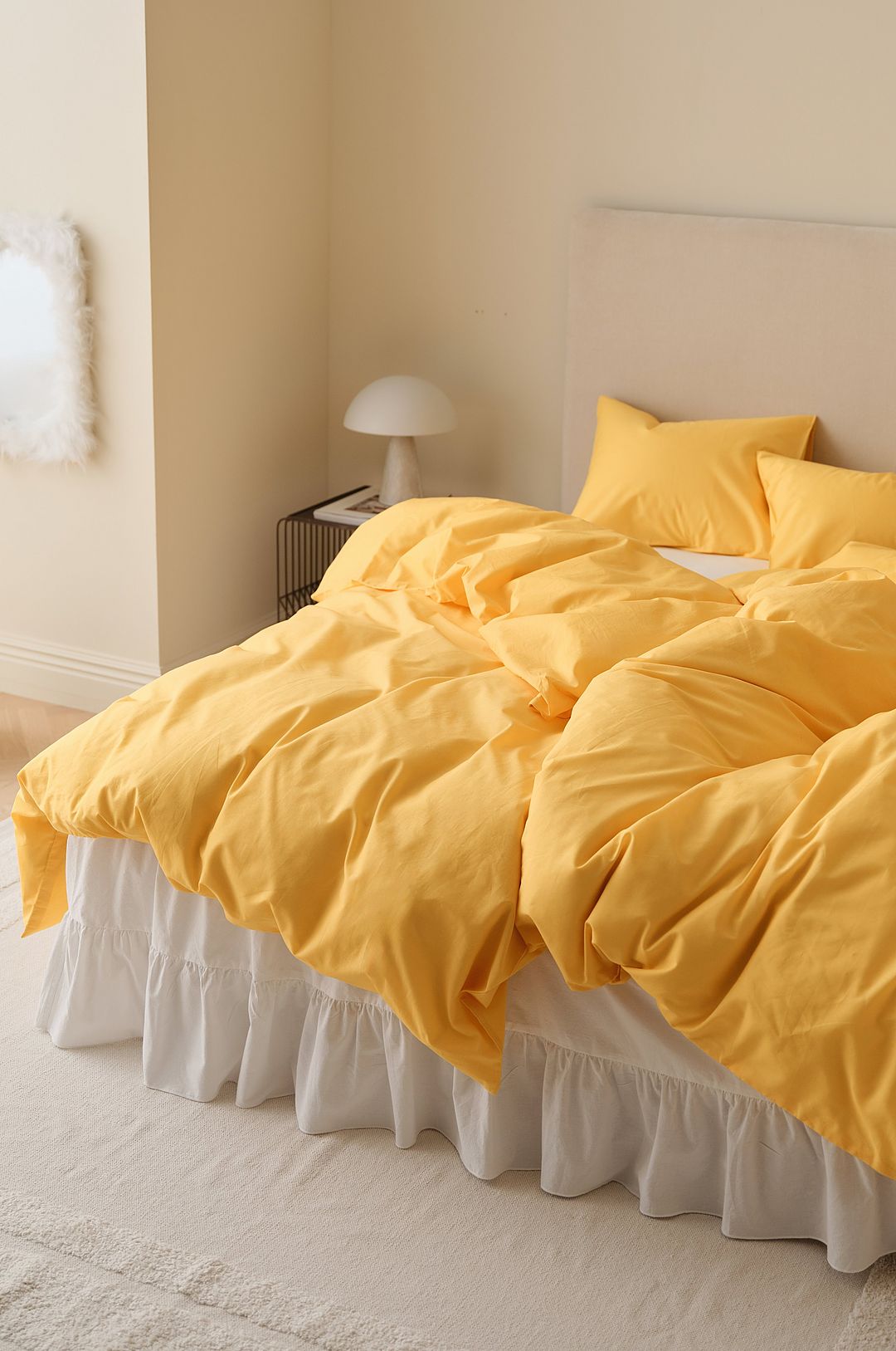 &Home – Påslakanset Heaven i bomull, 2 delar – Gul – Påslakanset – Från Homeroom