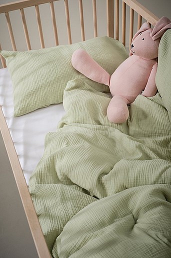 AMILIA påslakanset i muslin spjälsäng