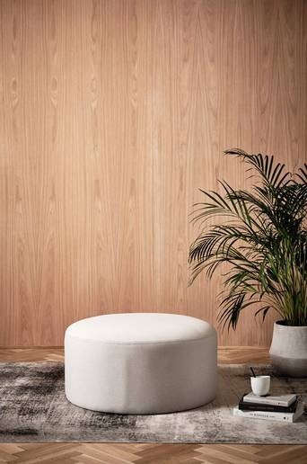 BOLTON sittpuff ø 78 cm Ljus fjädergrå