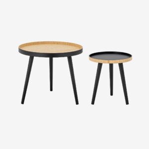 Bloomingville – Satsbord Cappuccino, set om 2 – Svart – Småbord – Från Homeroom