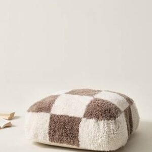 CHESS sittpuff 80×80 cm Brun/vit