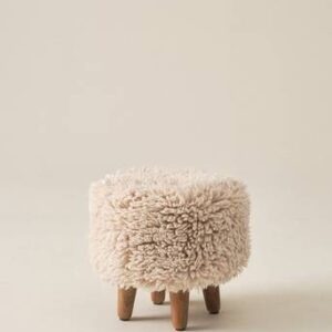 FÅRVIK sittpuff ø 40 cm Naturvit