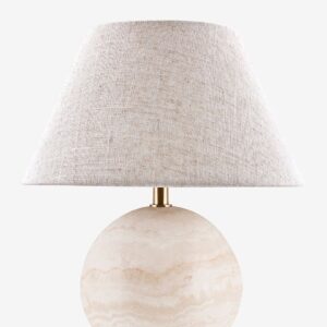 Globen Lighting – Bordslampa Castello 35 Beige travertin – Beige – Bordslampor – Från Homeroom