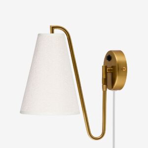 Globen Lighting – Vägglampa Lou Vit bouclé/brons – Mässing – Vägglampor – Från Homeroom