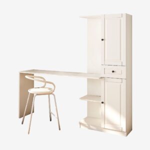 Hanah Home – Arbetsbord & bokhylla Matte – Vit – Skrivbord – Från Homeroom