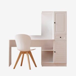 Hanah Home – Arbetsbord & bokhylla Sarah – Vit – Skrivbord – Från Homeroom