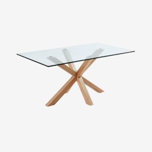 Kave Home – Matbord med träeffekt Argo 180 cm – Transparent – Matbord – Från Homeroom