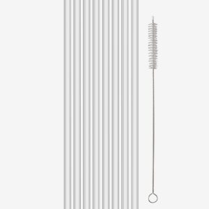 Koziol – Sugrör Set/8 Inkl Borste CHEERS 27 cm – Transparent – Bestick – Från Homeroom