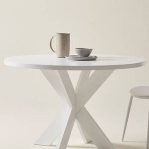 LUGNVIK matbord ø 120 cm Matt vit