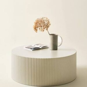 LUNDEN soffbord ø 90 cm Naturvit