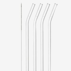 Leonardo – Sugrör Glas 4-pack inkl Borste – Transparent – Bestick – Från Homeroom