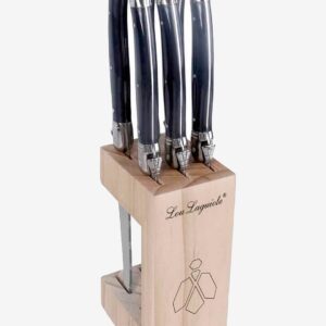 Lou Laguiole – Grillknivar Tradition i träblock 6-Pack – Grå – Bestick – Från Homeroom