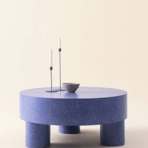 MALARO soffbord ø 90 cm Blå terazzo