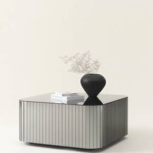 MARLY soffbord 80×80 cm Grå spegel