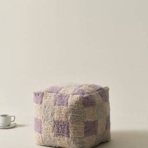 MINDEN sittpuff 40×40 cm Vit/Lila/Grå