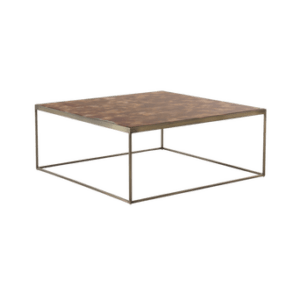 MOLISE soffbord 81×81 cm Brun/mässing